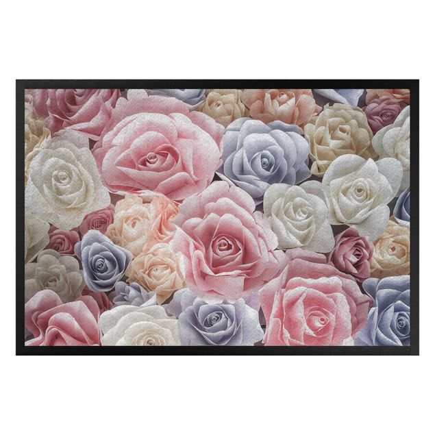 tapis modernes Pastel Paper Art Roses