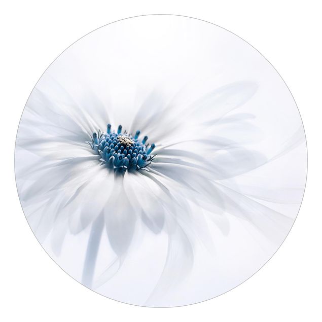 Tapisserie blanche Marguerite en bleu