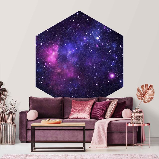 Papier peint panoramique hexagonal Galaxy
