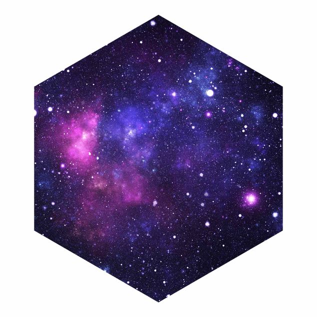 Papier peint hexagonal autocollant avec dessins - Galaxy