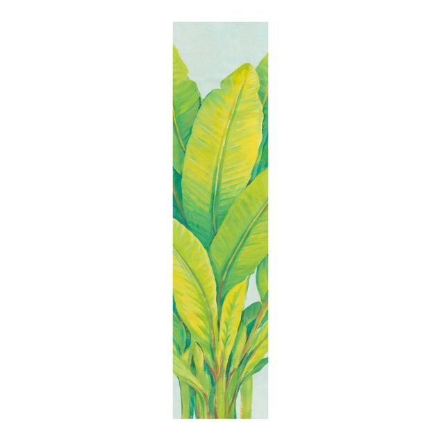 Panneaux coulissants avec fleurs Feuilles de bananier jaune-vert