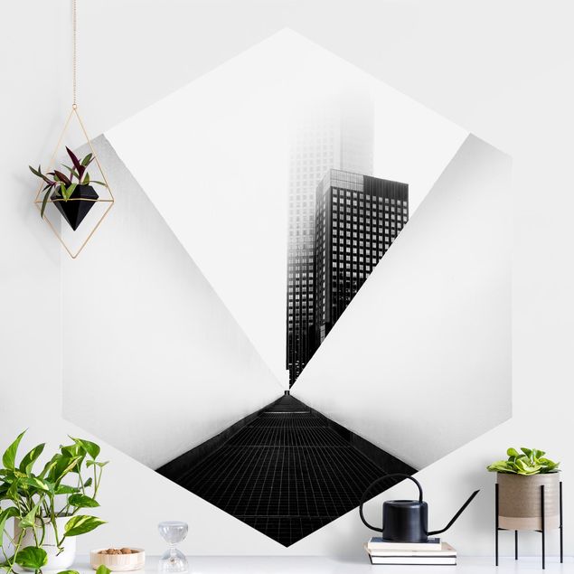 Déco murale cuisine Geometrical Architecture Study Black And White