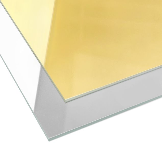 Tableau en verre - Geometrical Shapes - Leaves Pale Pink Gold  - Format portrait