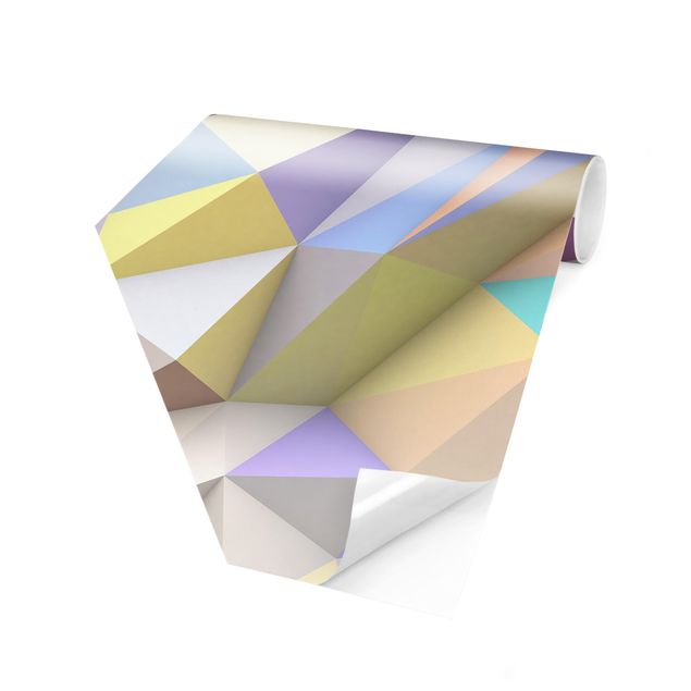 papier peint graphique Triangles géométriques pastel en 3D