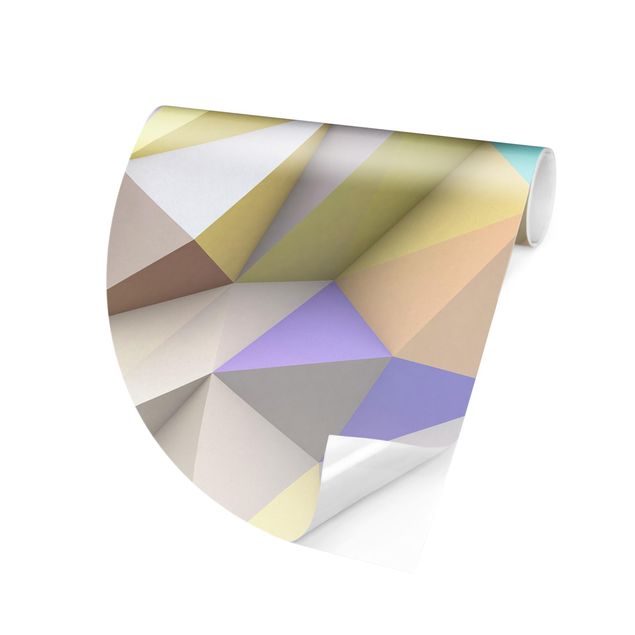 Papier peint 3D Triangles géométriques pastel en 3D