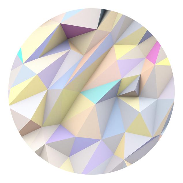 Papier peint moderne Triangles géométriques pastel en 3D