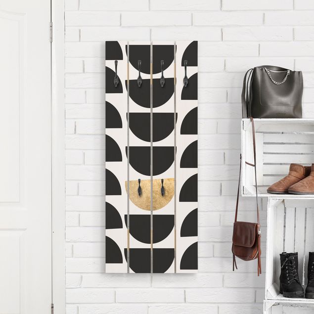 Porte-manteaux muraux avec dessins Demi-cercle géométrique II