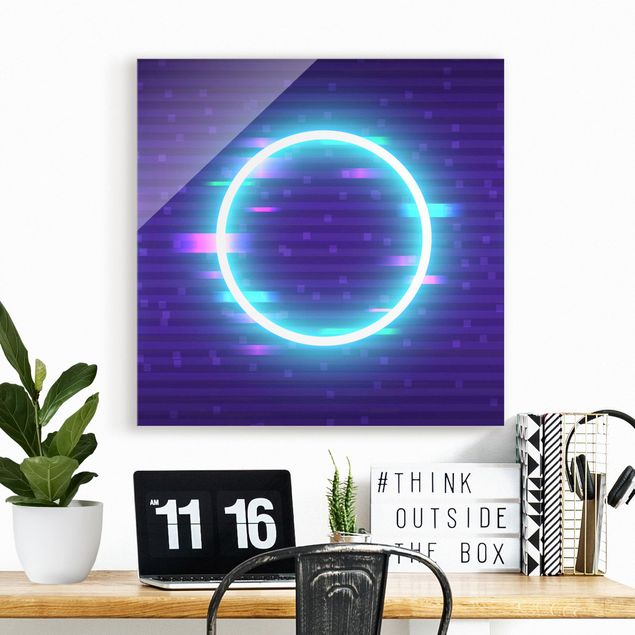 Tableaux modernes Geometrical Circle In Neon Colours