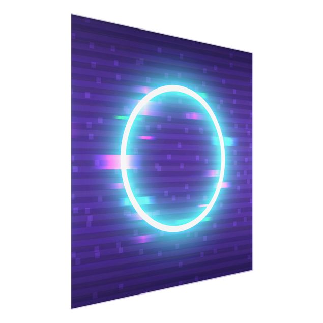 Tableaux en verre magnétique Geometrical Circle In Neon Colours