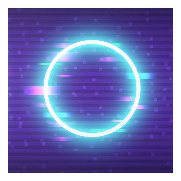 Tableau en verre - Geometrical Circle In Neon Colours