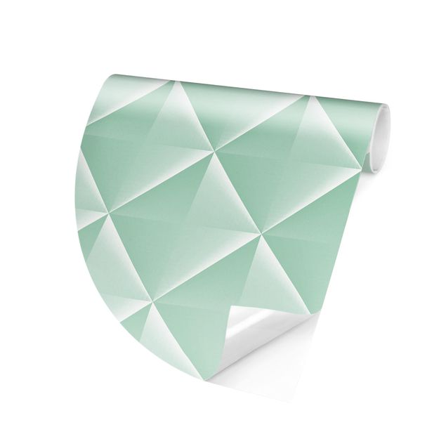 Papier peint 3d trompe l oeil Motif géométrique 3D en forme de diamant à la menthe