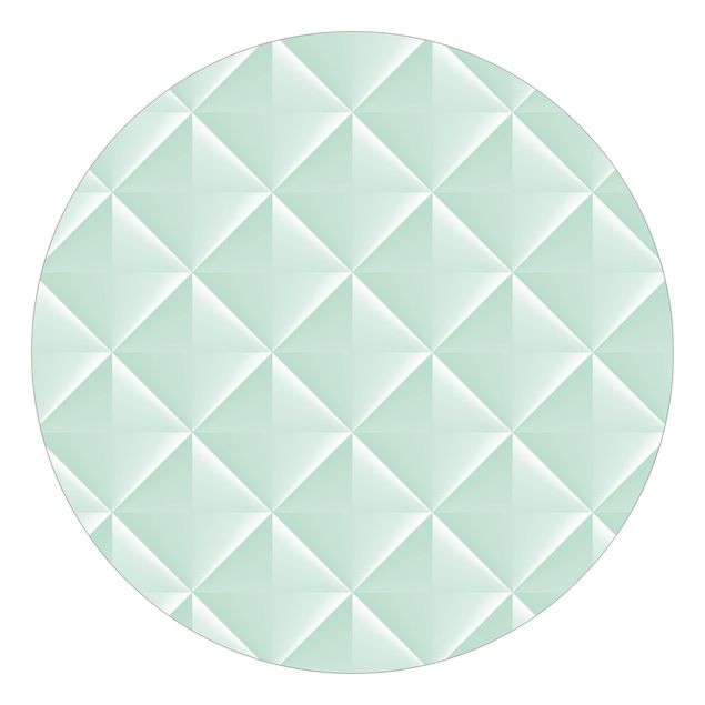 Papiers peints modernes Motif géométrique 3D en forme de diamant à la menthe