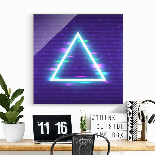 Tableaux moderne Geometrical Triangle In Neon Colours