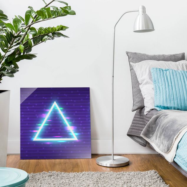 Tableaux lilas Geometrical Triangle In Neon Colours