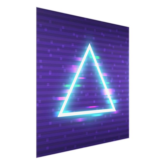Tableaux en verre magnétique Geometrical Triangle In Neon Colours