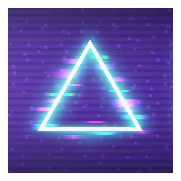 Tableau en verre - Geometrical Triangle In Neon Colours