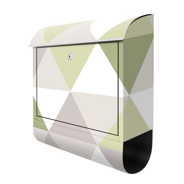 Letterbox - Geometrical Pattern Tilted Triangle Green