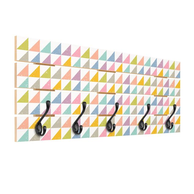 Porte manteaux muraux Geometrical Pattern With Triangles Colourful