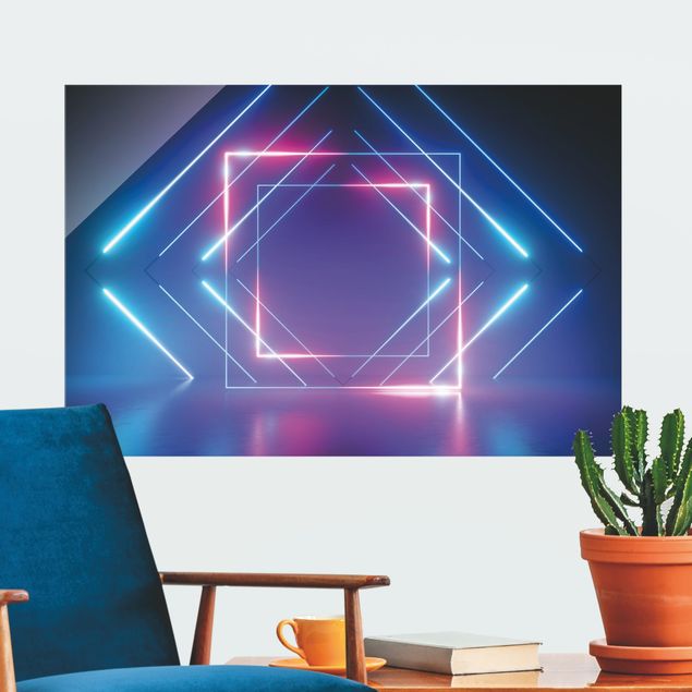 Tableaux moderne Geometrical Neon Light