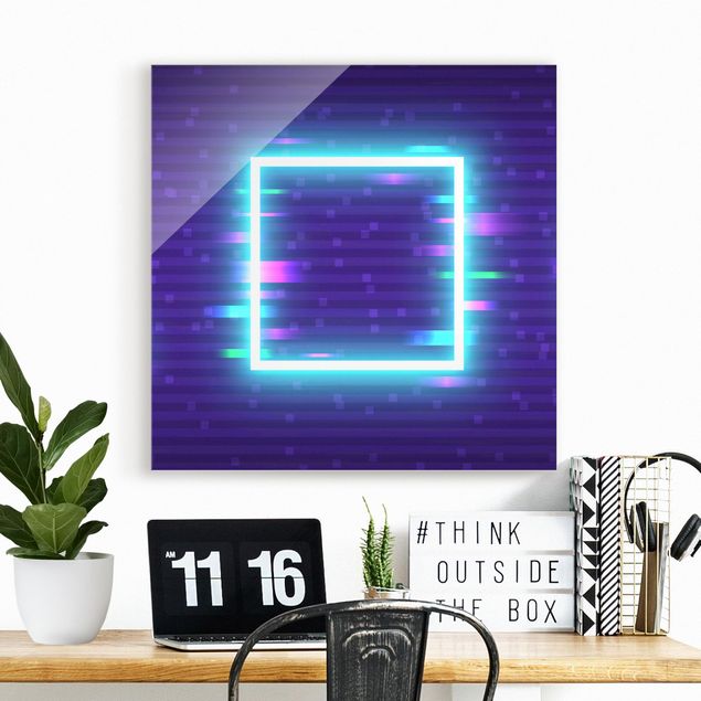 Tableaux moderne Geometrical Square In Neon Colours
