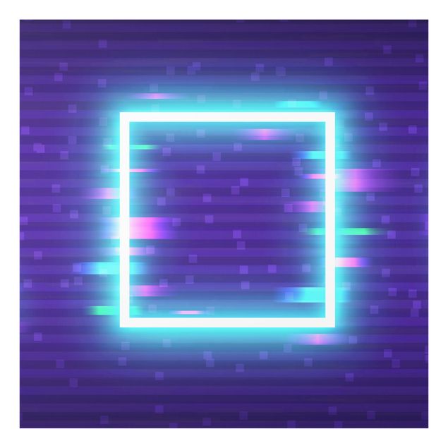 Tableau en verre - Geometrical Square In Neon Colours