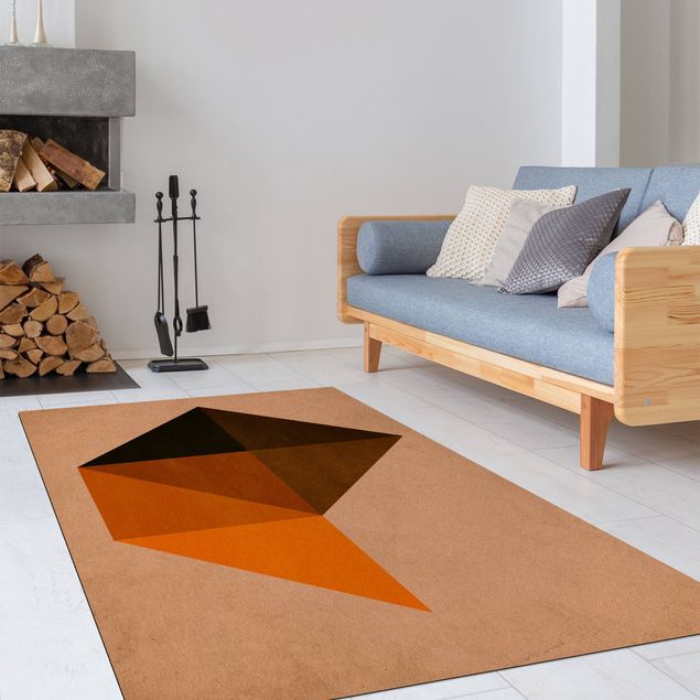 tapis orange Trapèze Géométrique