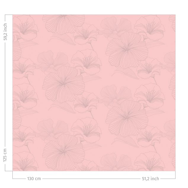 rideaux salon moderne Geranium Pattern - Pale Pink