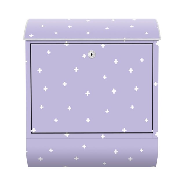 Letterbox - Drawn White Crosses On Lilac