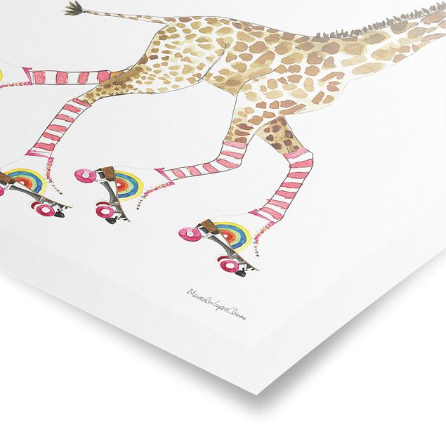 Affiche animaux Giraffe on a joy ride