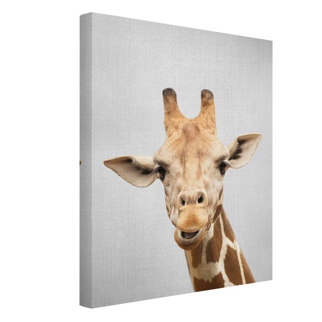 Tableaux sur toile en noir et blanc Girafe Gundel