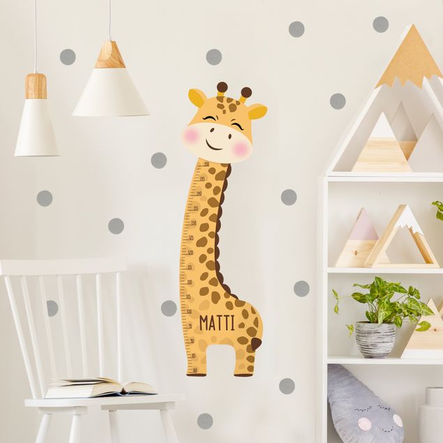 Stickers muraux girafe Giraffe boy with custom name
