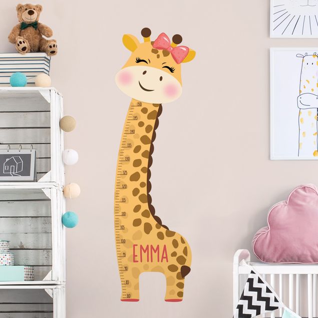 Sticker toise Giraffe girl with custom name