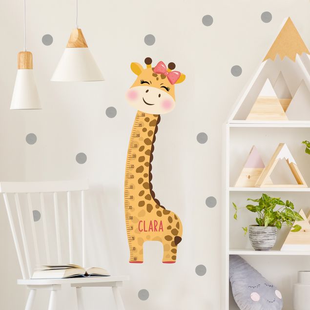 Stickers muraux girafe Giraffe girl with custom name