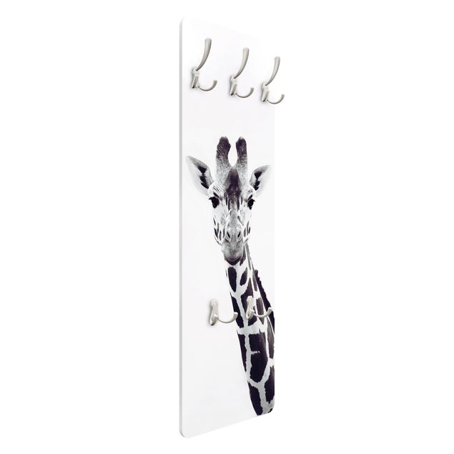 Porte-manteau - Giraffe Portrait In Black And White