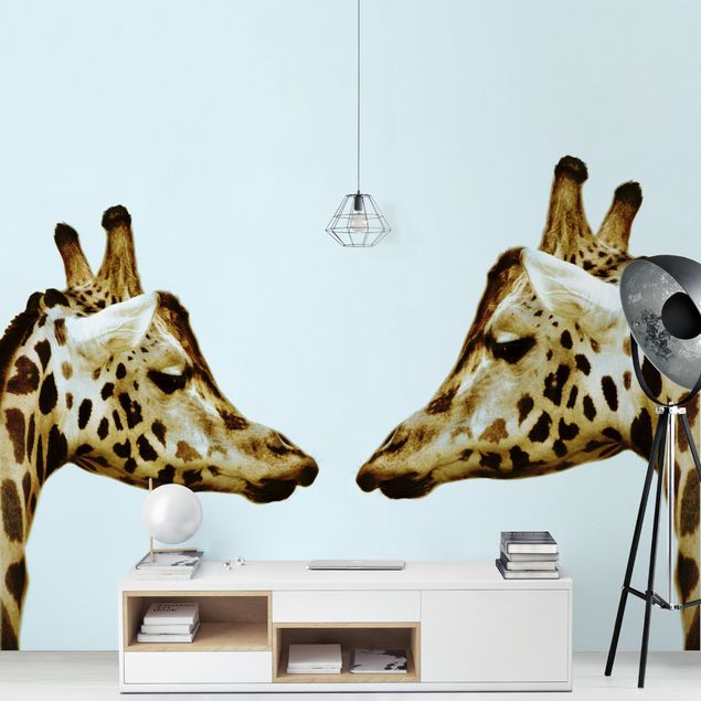 Papier peint animaux Girafes en amour