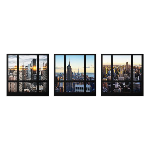 Tableaux en verre architecture & skyline Vues de fenêtre de New York