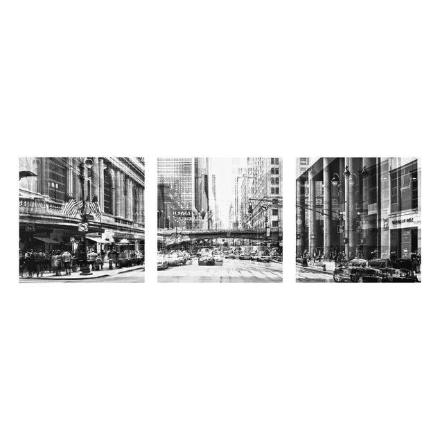 Tableaux en verre architecture & skyline NYC Urban black and white
