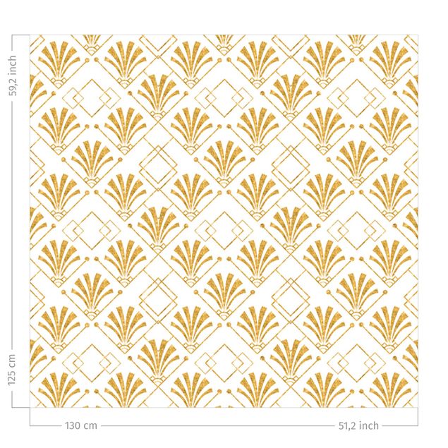 rideaux modernes Glitter Optic With Art Deco Pattern In Gold
