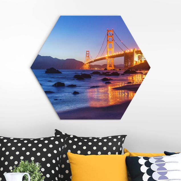 Déco murale cuisine Pont du Golden Gate au crépuscule