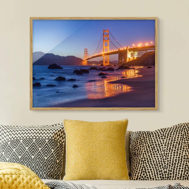 Tableaux modernes Pont du Golden Gate au crépuscule