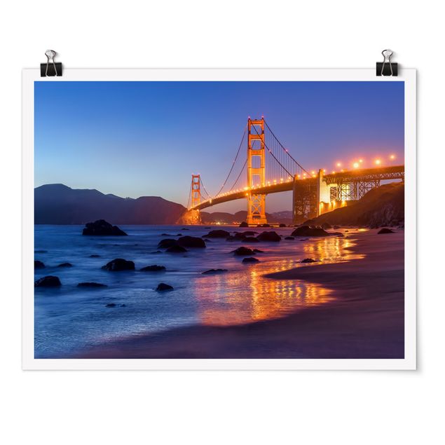 Tableau de ville Pont du Golden Gate au crépuscule