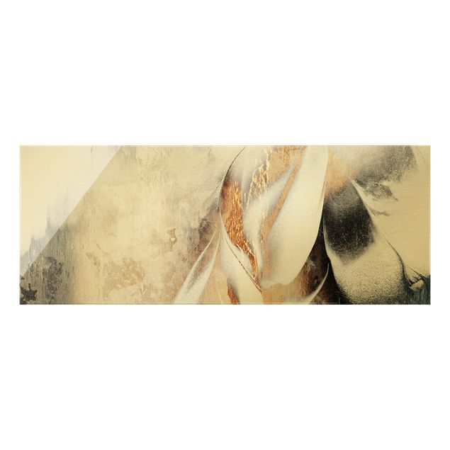 Tableaux de Elisabeth Fredriksson Peinture d'hiver abstraite dorée