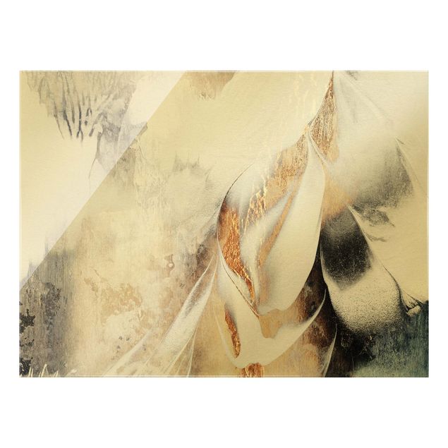 Tableaux de Elisabeth Fredriksson Peinture d'hiver abstraite dorée