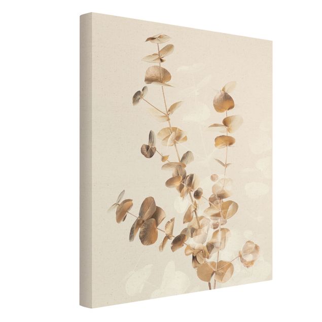 Tableaux toile Eucalyptus doré avec blanc