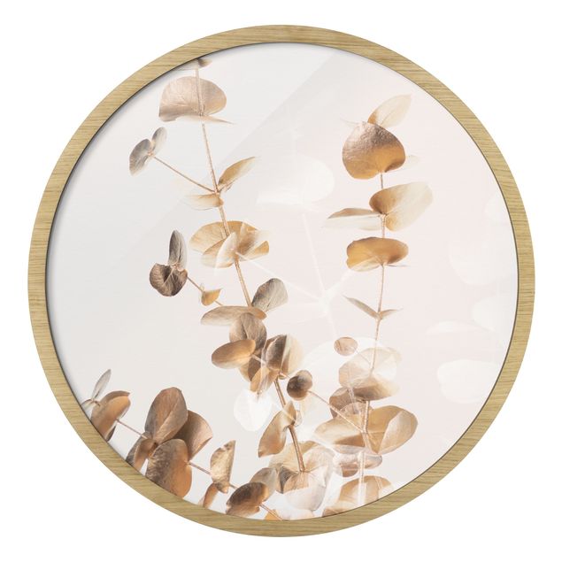 Tableau décoration Eucalyptus doré avec blanc