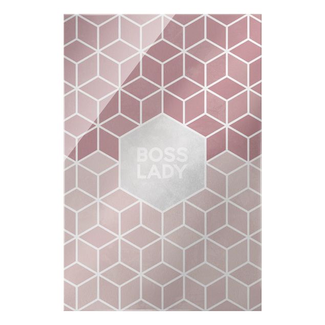 Tableaux de Elisabeth Fredriksson Golden Geometry - Boss Lady Hexagon Pink