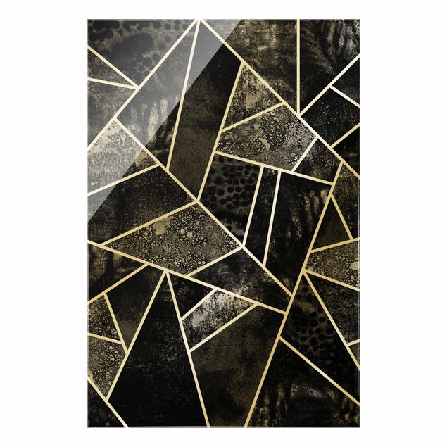 Tableaux de Elisabeth Fredriksson Géométrie dorée - Triangles gris
