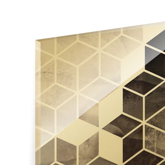 Tableaux muraux Géométrie d'or noir et blanc