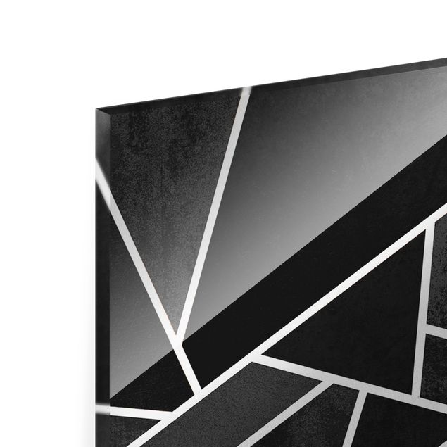 Tableaux de Elisabeth Fredriksson Géométrie dorée - Triangles noirs