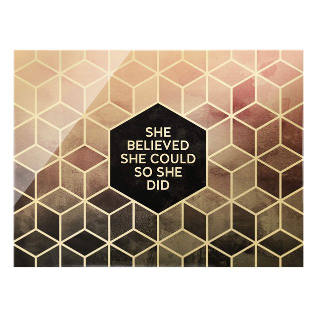 Tableaux de Elisabeth Fredriksson Golden Geometry - She Believed She Could